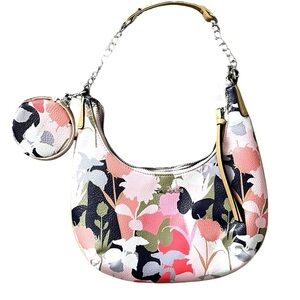 Tahari Floral Hobo NWOT Bag Medium Pink Multi-color